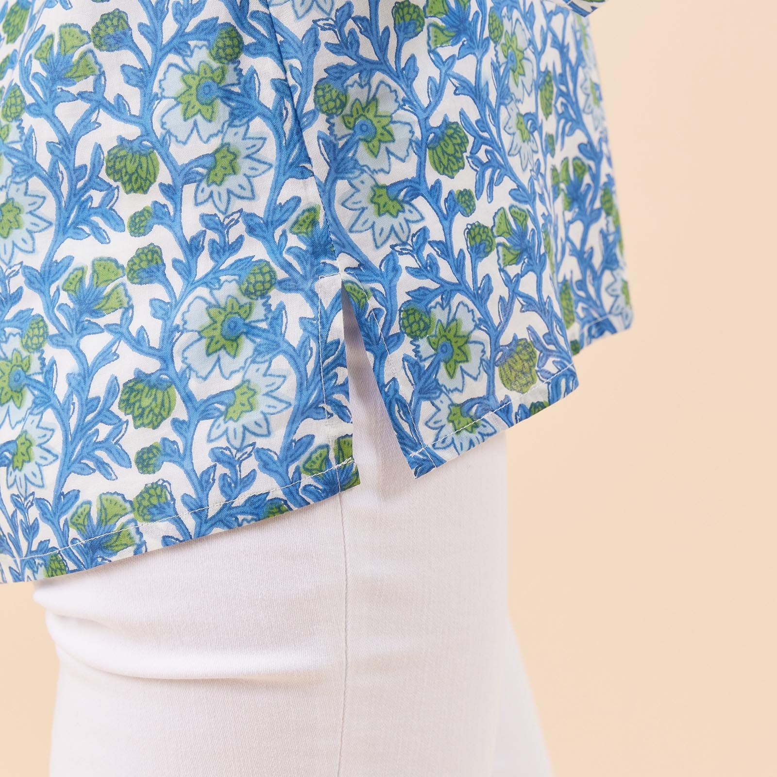 Isabella Blue Cotton Kurta