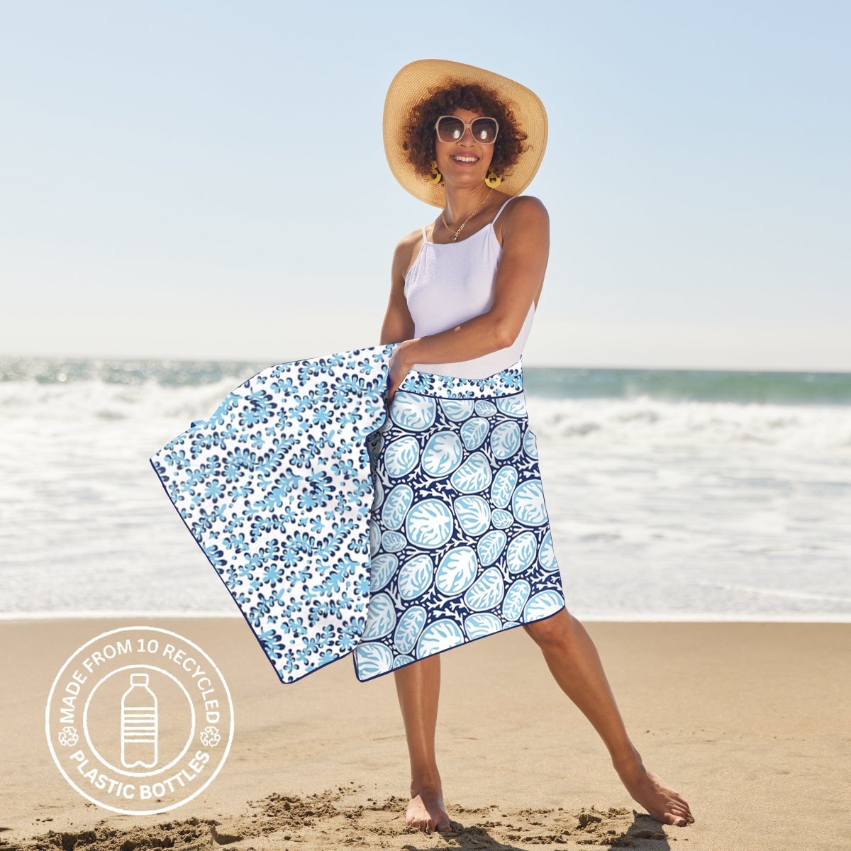 あお　カクタスパーチ　No.706、707、128,、673 Coral Garden Reversible Eco Beach Towel – Rockflowerpaper