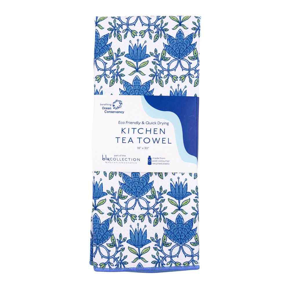 Tilly blu Kitchen Tea Towel- Double Side Printed Kitchen Towel - rockflowerpaper