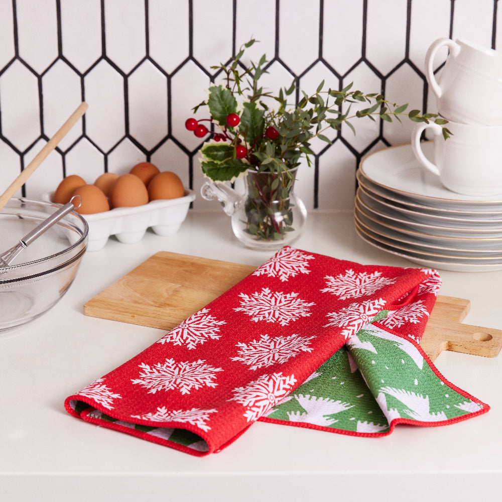 Snowflake blu Kitchen Tea Towel