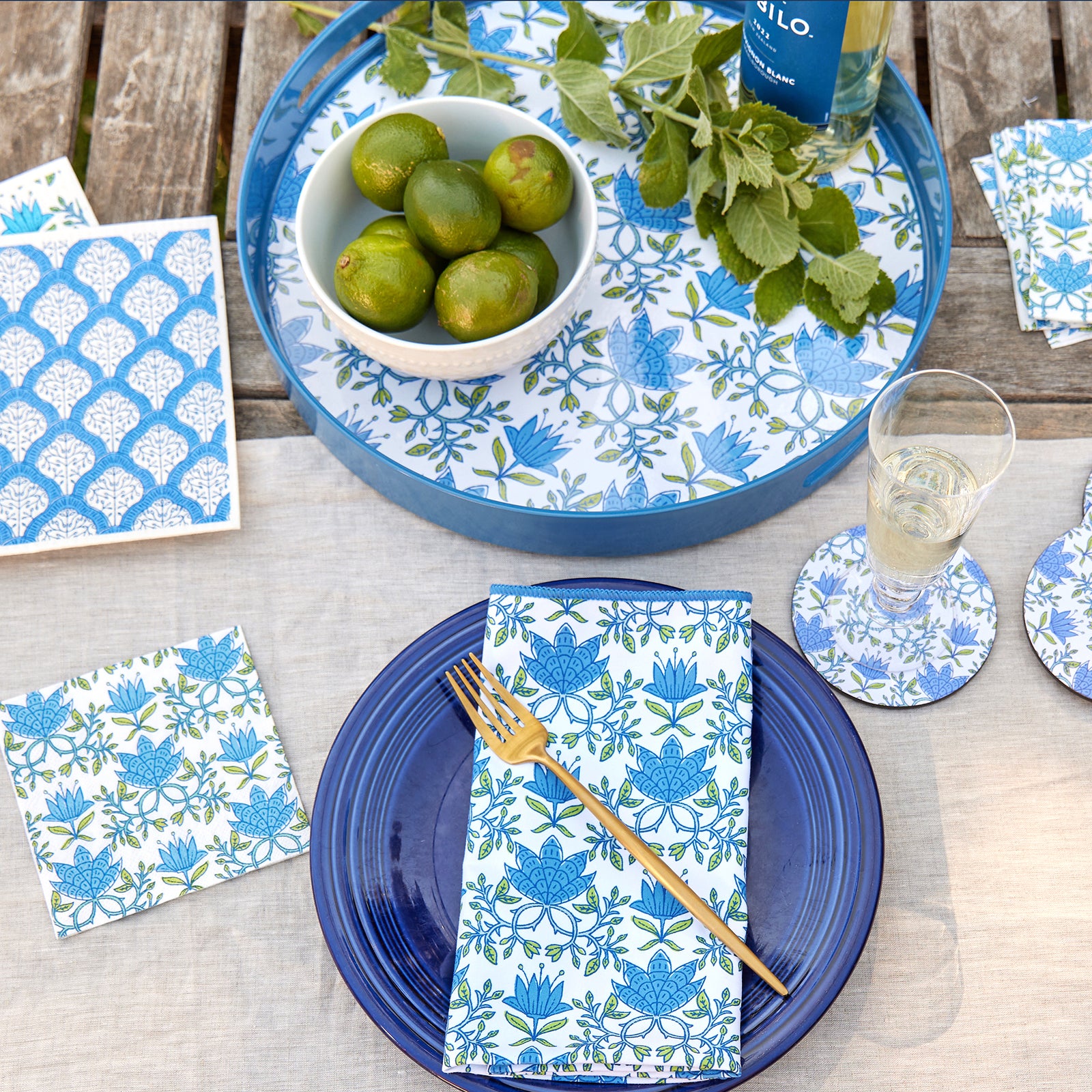 Tilly Blue Eco Dinner Napkins (Set of 6)