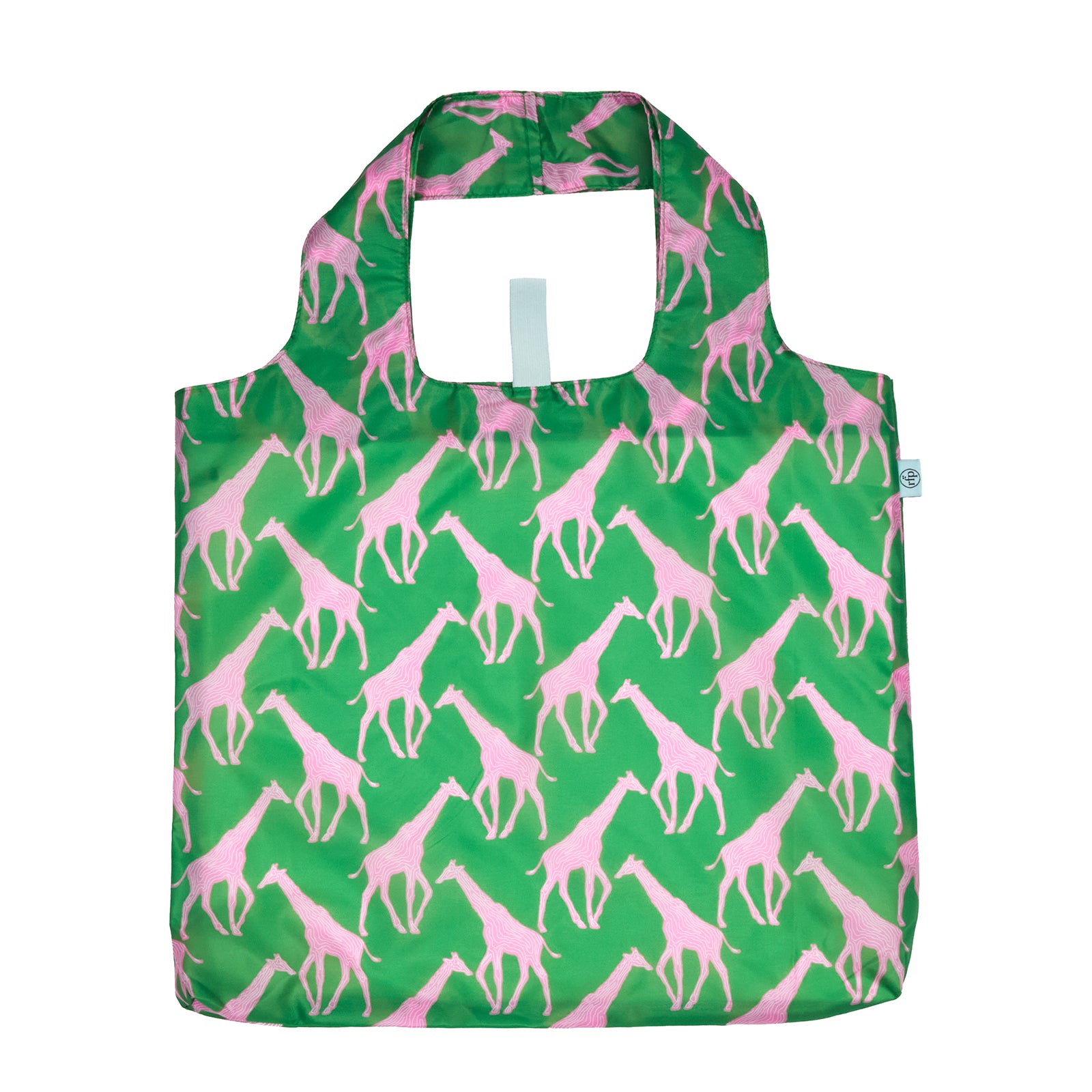 Giraffe Pink & Green blu Reusable Shopping Bag