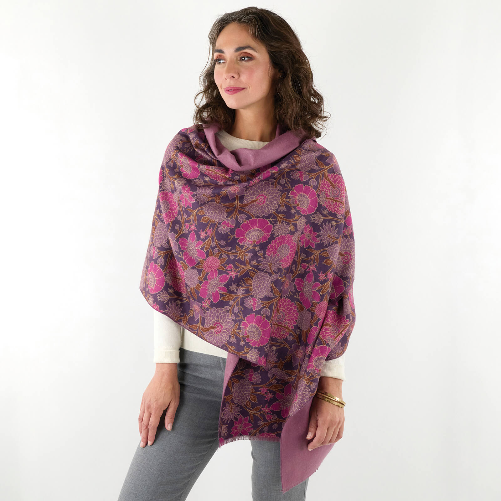 Capri Plum Reversible Wrap Scarf