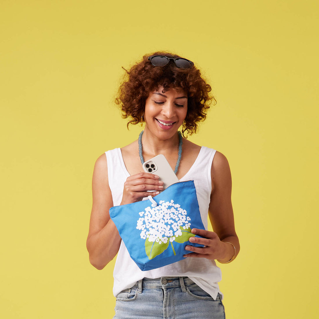 Hydrangea Sola Large Essential Canvas Pouch