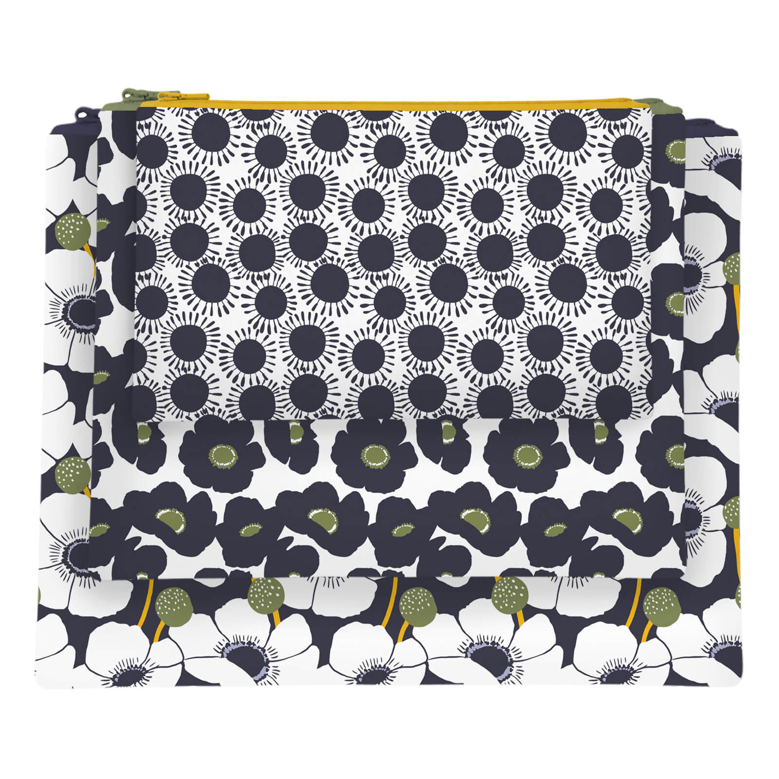 Windflower Flower Zip Pouch Trio(set 3)
