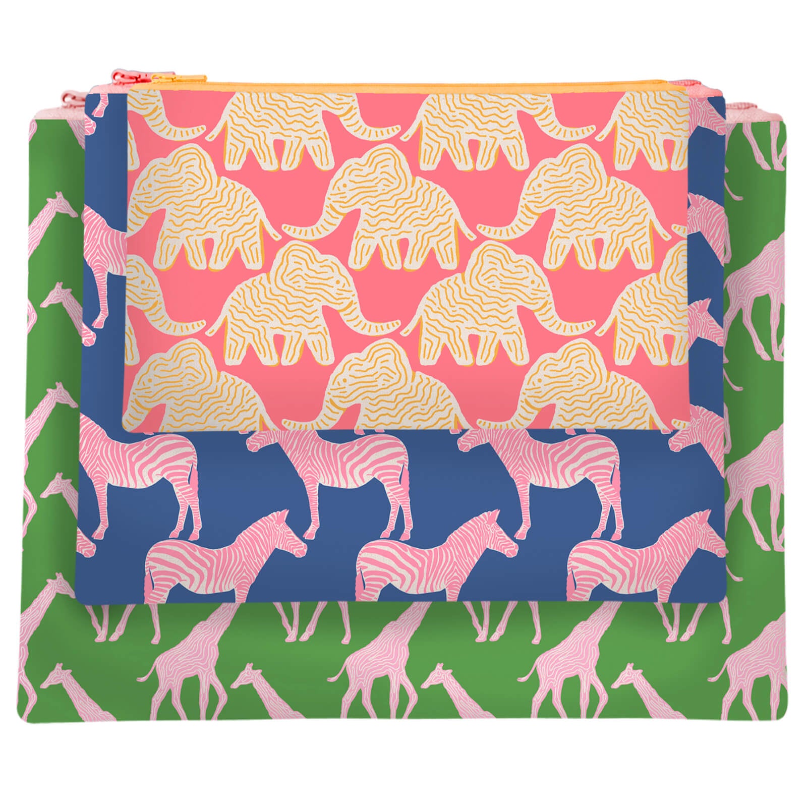 Safari Pop Zip Pouch Trio (set 3)