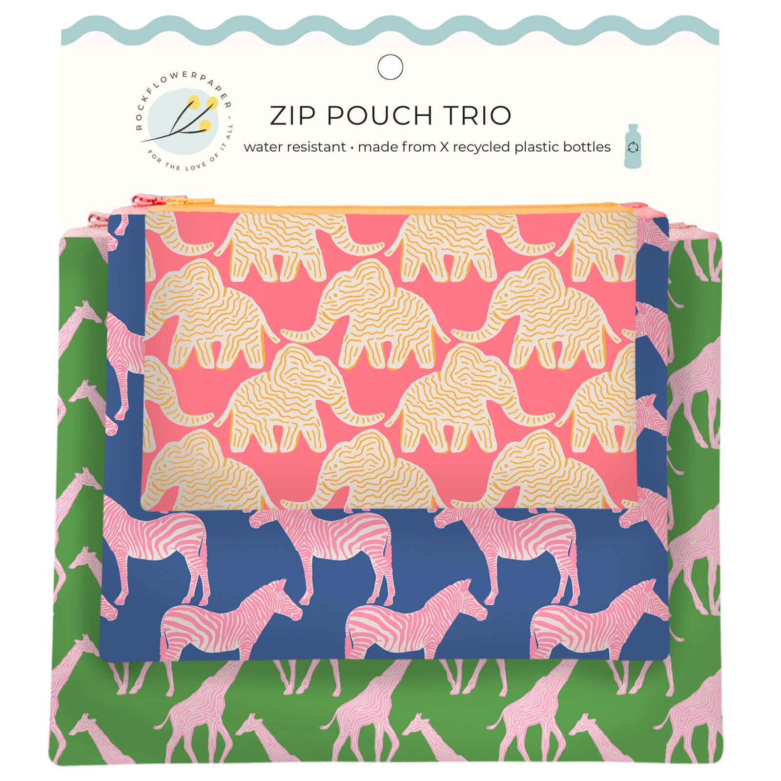 Safari Pop Zip Pouch Trio (set 3)