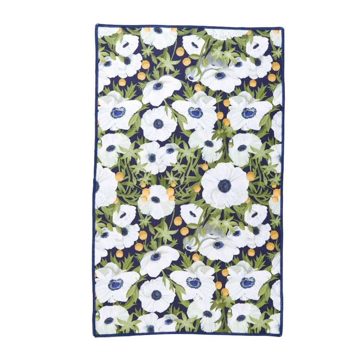 Anemone Poppy blu Kitchen Tea Towel - Double - Sided Print Kitchen Towel - rockflowerpaper