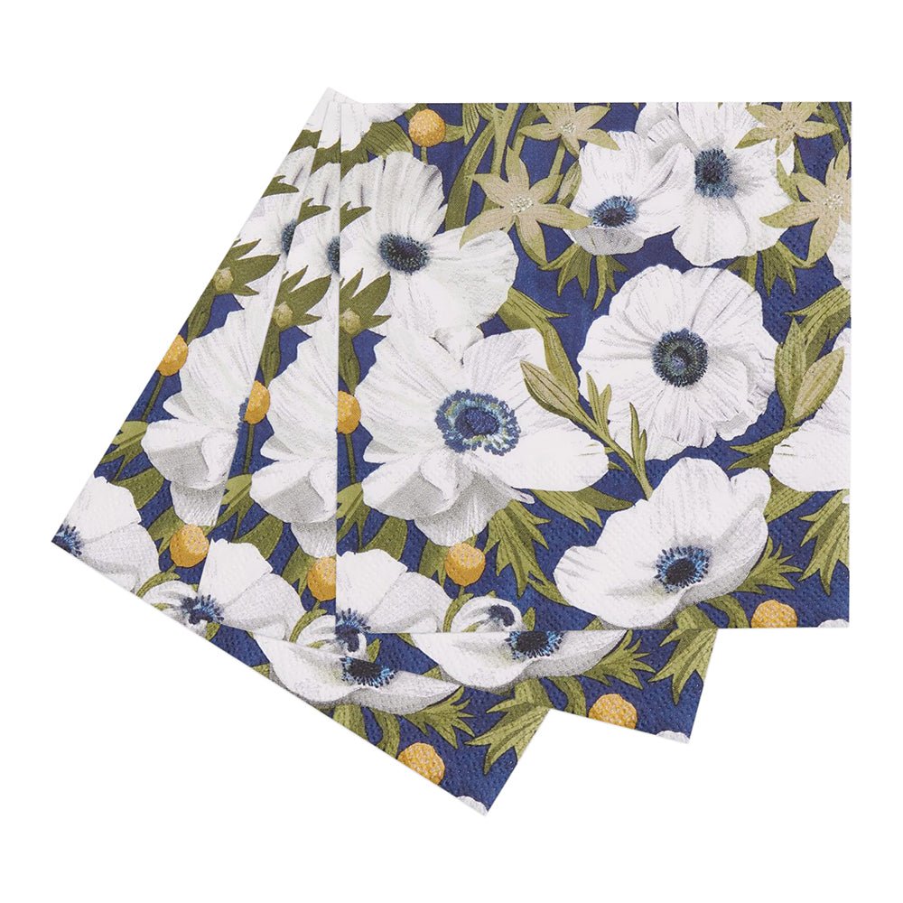 Anemone Poppy Paper Cocktail Napkins (Pack of 20) Paper Cocktail Napkin - rockflowerpaper