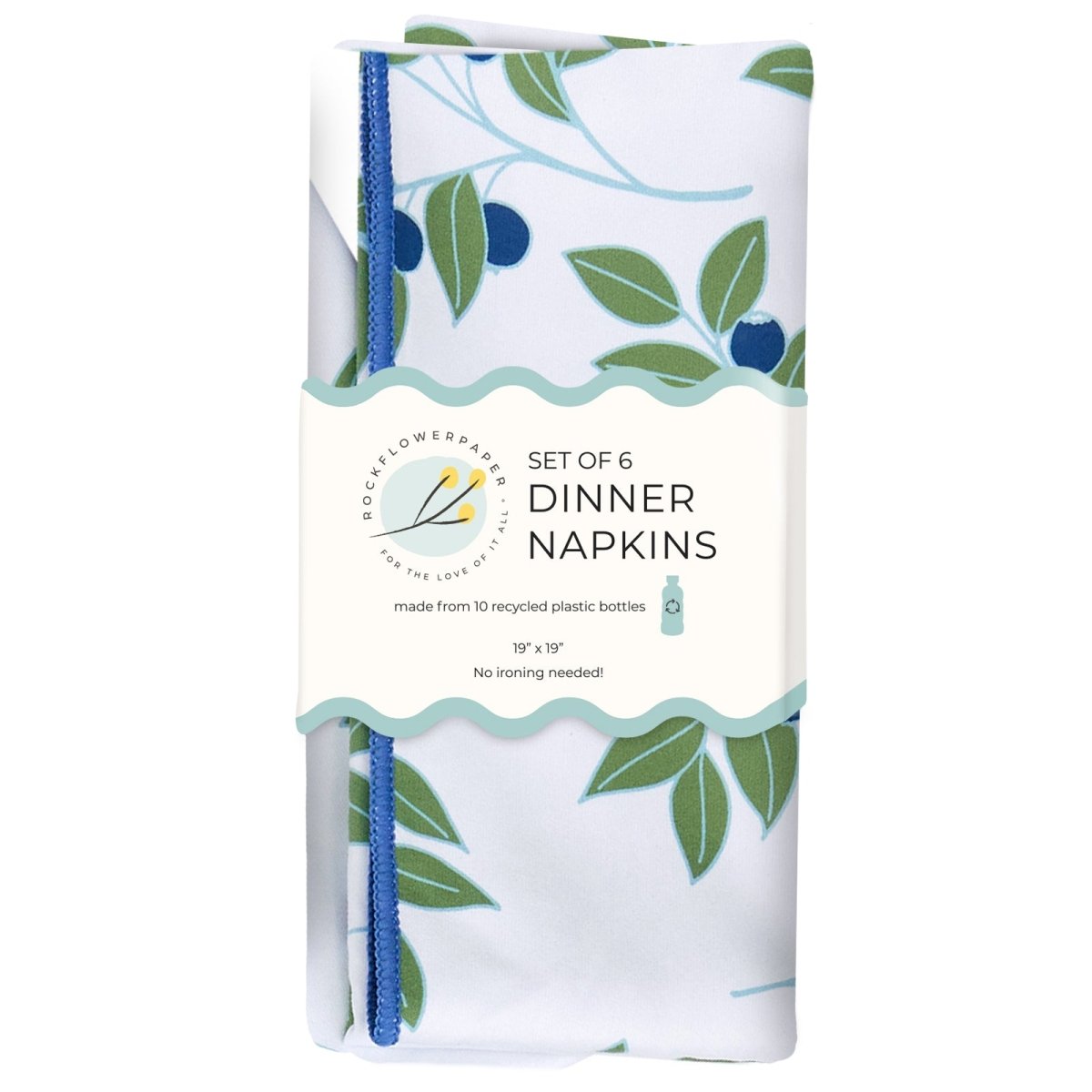 Blueberries Eco Dinner Napkins (Set of 6) Dinner Napkin - rockflowerpaper