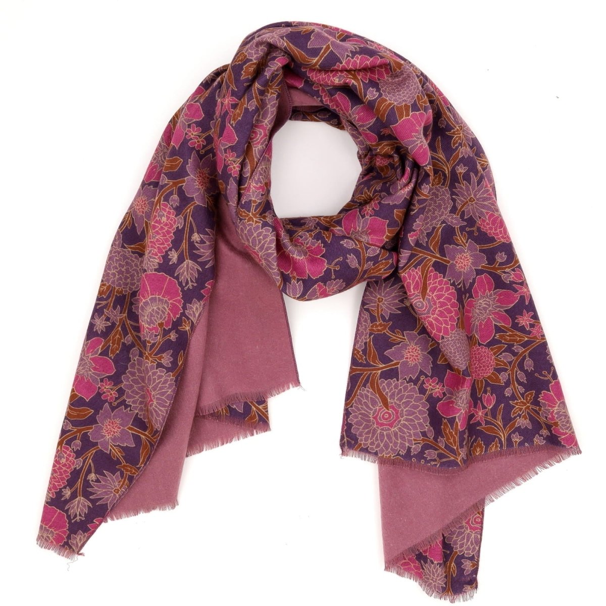 Capri Plum Reversible Wrap Scarf - rockflowerpaper
