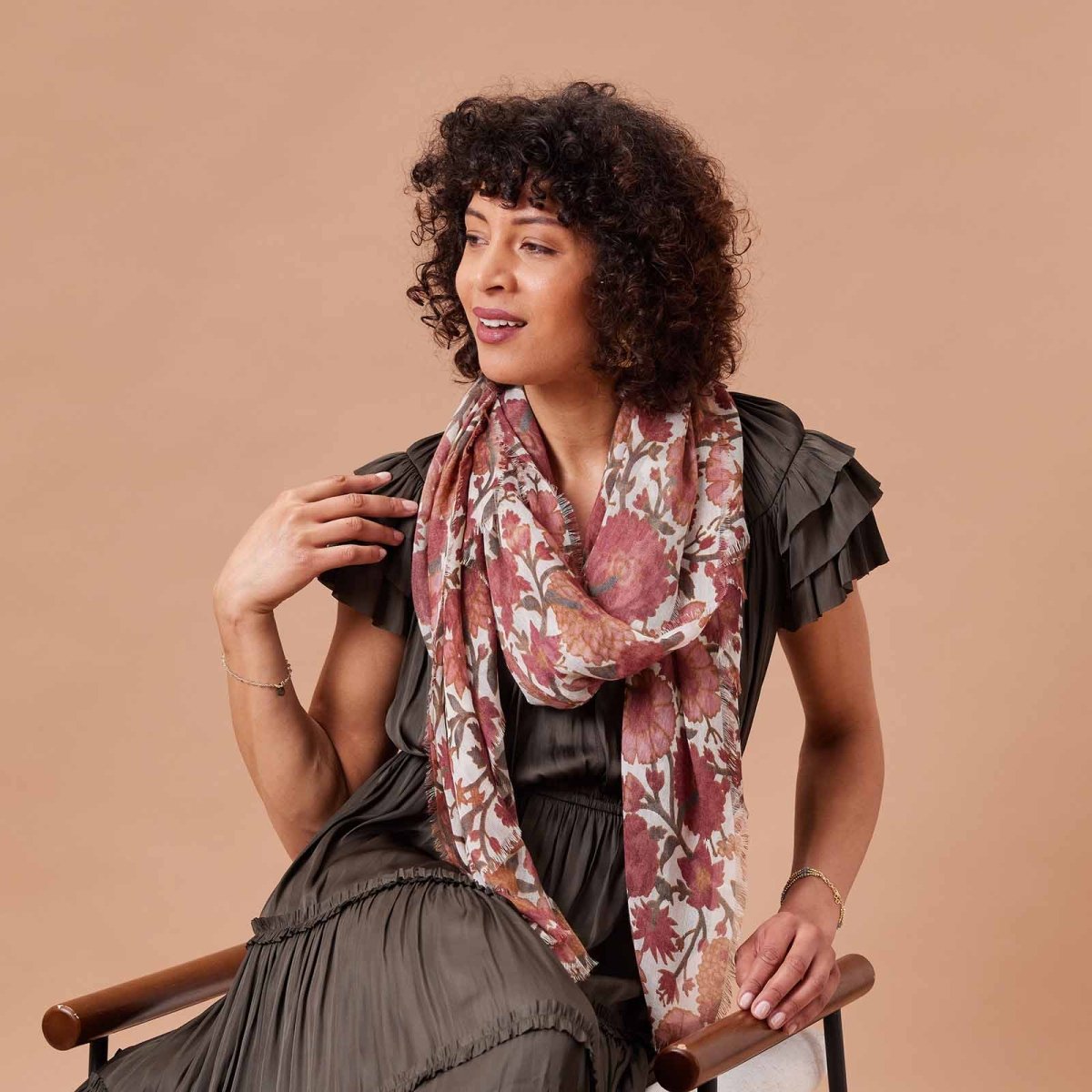 Capri Rose Featherweight Scarf Scarf - rockflowerpaper