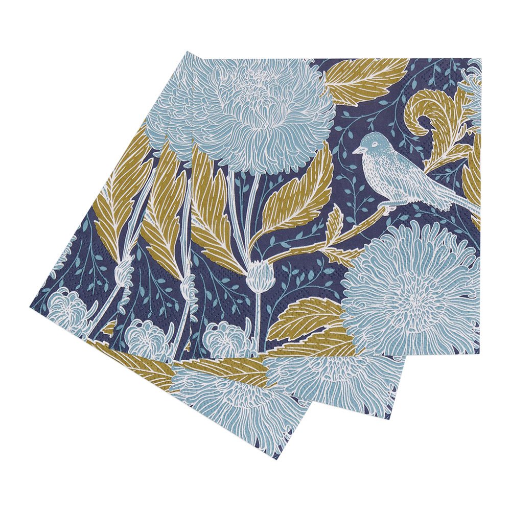Chrysanthemum Bird Paper Cocktail Napkins (Pack of 20) Paper Cocktail Napkin - rockflowerpaper