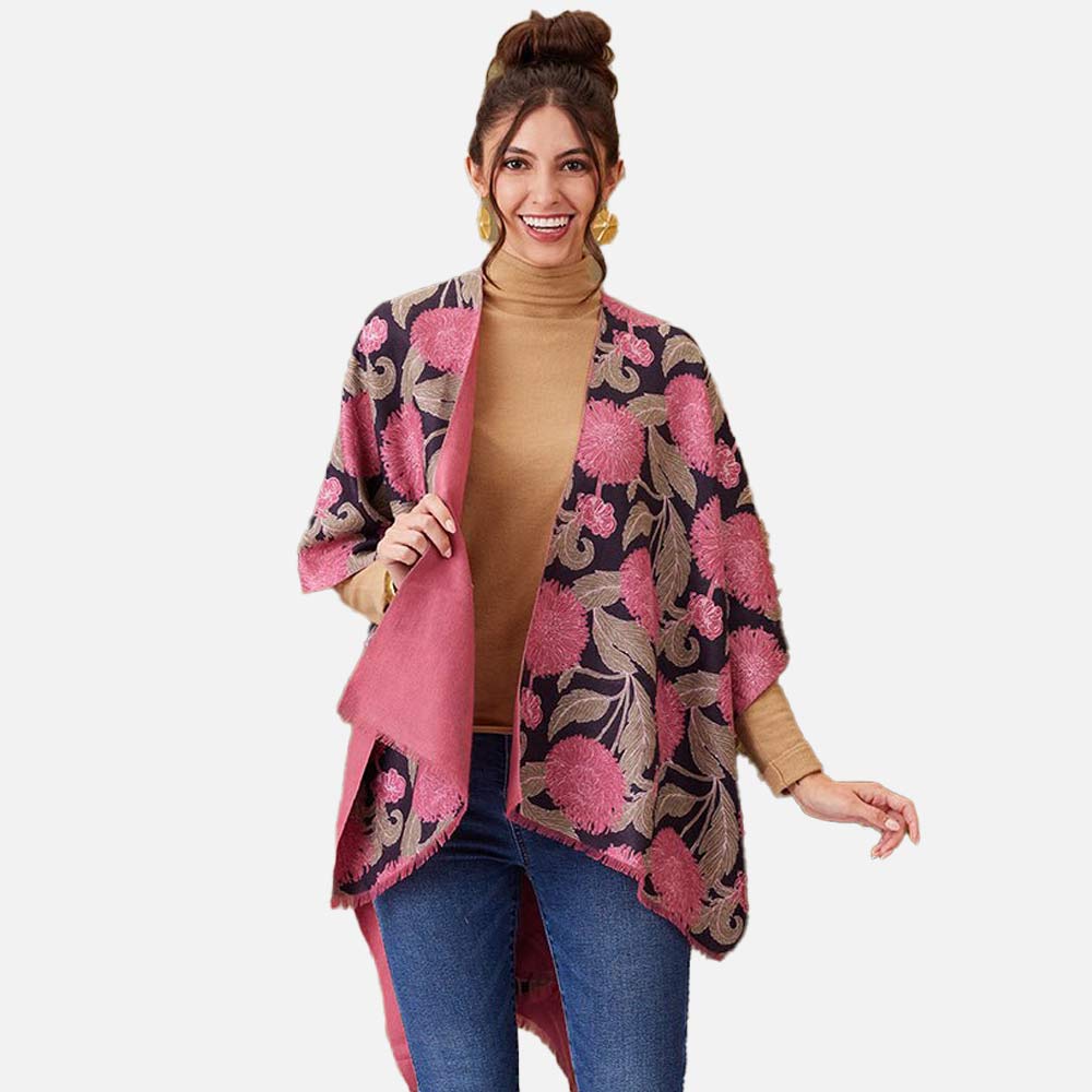 Chrysanthemum Flower Pink Kimono Kimono - rockflowerpaper