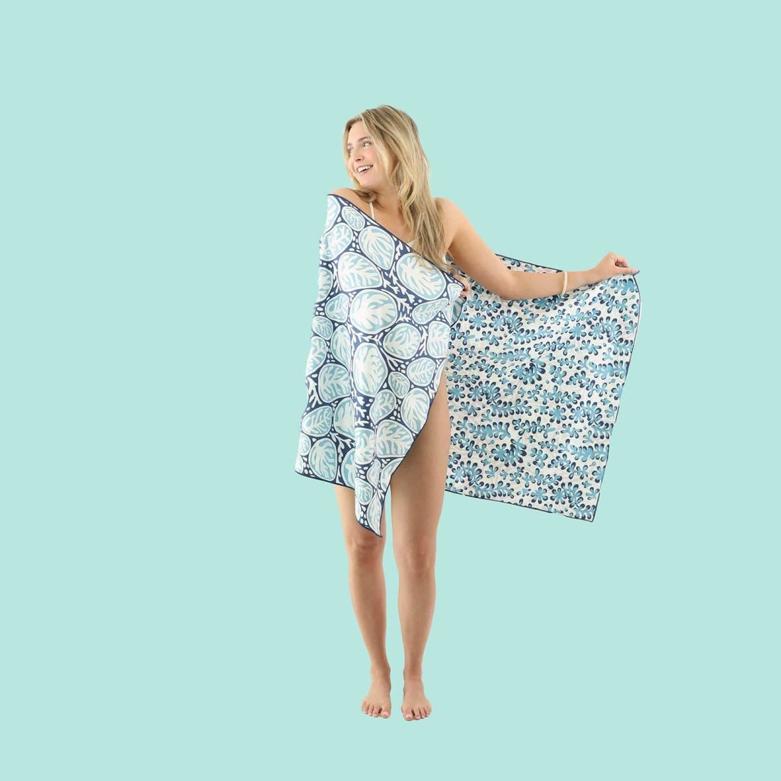Coral Garden Reversible Eco Beach Towel Beach Towel - rockflowerpaper