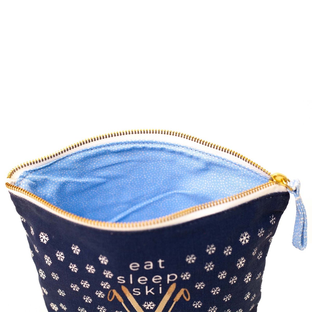 Eat Sleep Ski Navy Pouch Medium Pouch - rockflowerpaper