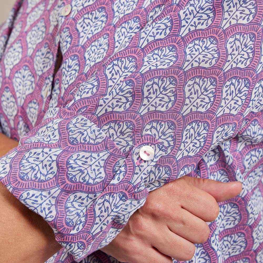 Fifer Raspberry Button Down Beach Tunic Swim Cover Up - rockflowerpaper