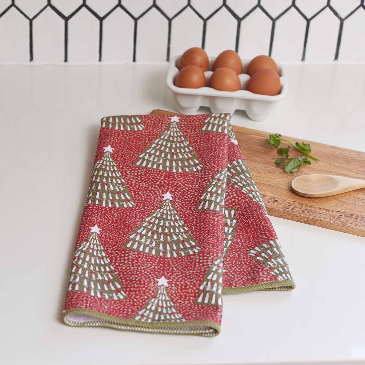 Filigree Trees blu Kitchen Tea Towel Kitchen Towel - rockflowerpaper