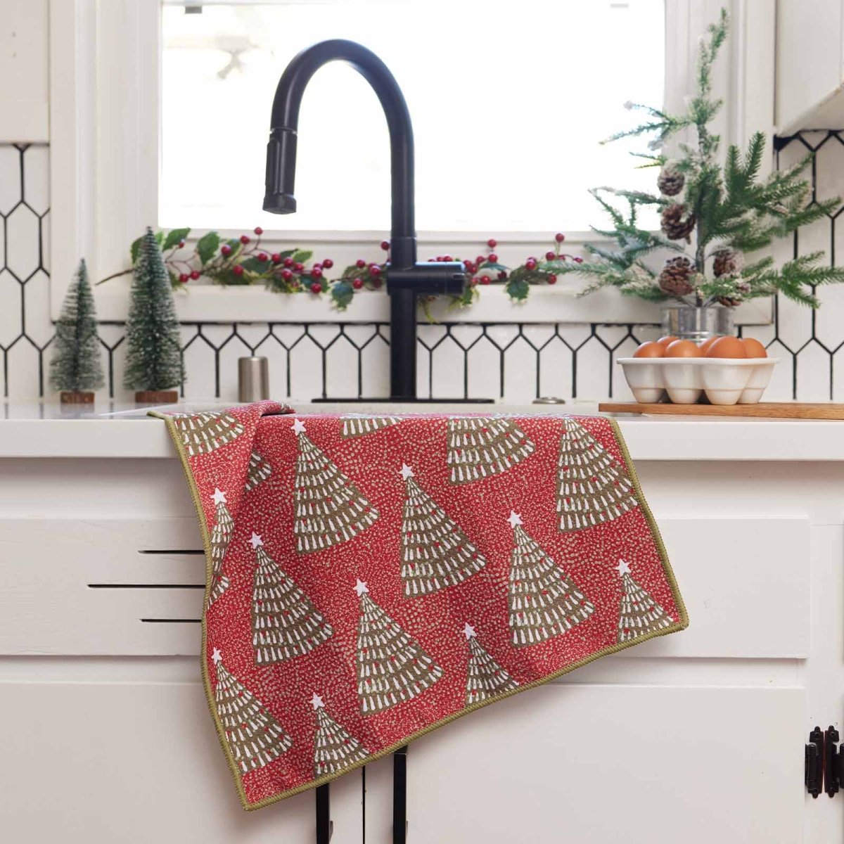 Filigree Trees blu Kitchen Tea Towel Kitchen Towel - rockflowerpaper