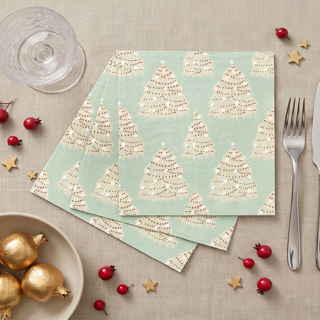 Fir Tree Paper Cocktail Napkins (Pack of 25) Paper Cocktail Napkin - Rockflowerpaper