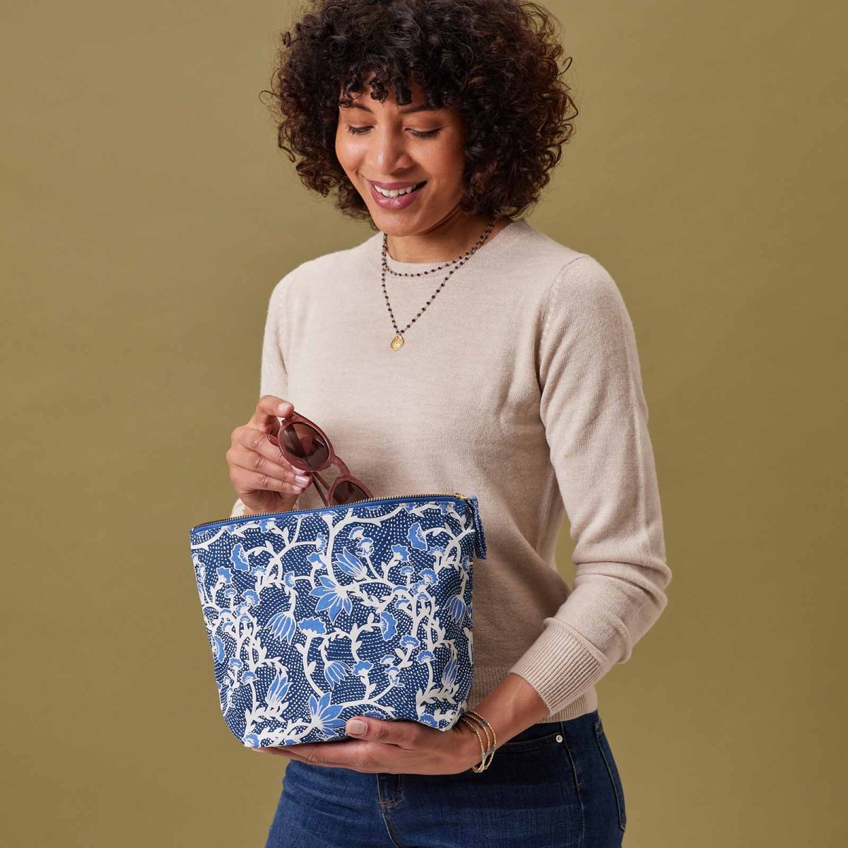 Fleur Large Relaxed Pouch Pouch - rockflowerpaper