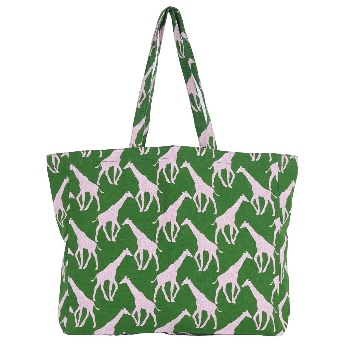 Giraffe Pink & Green Little Shopper Canvas Tote Bag Tote - Rockflowerpaper