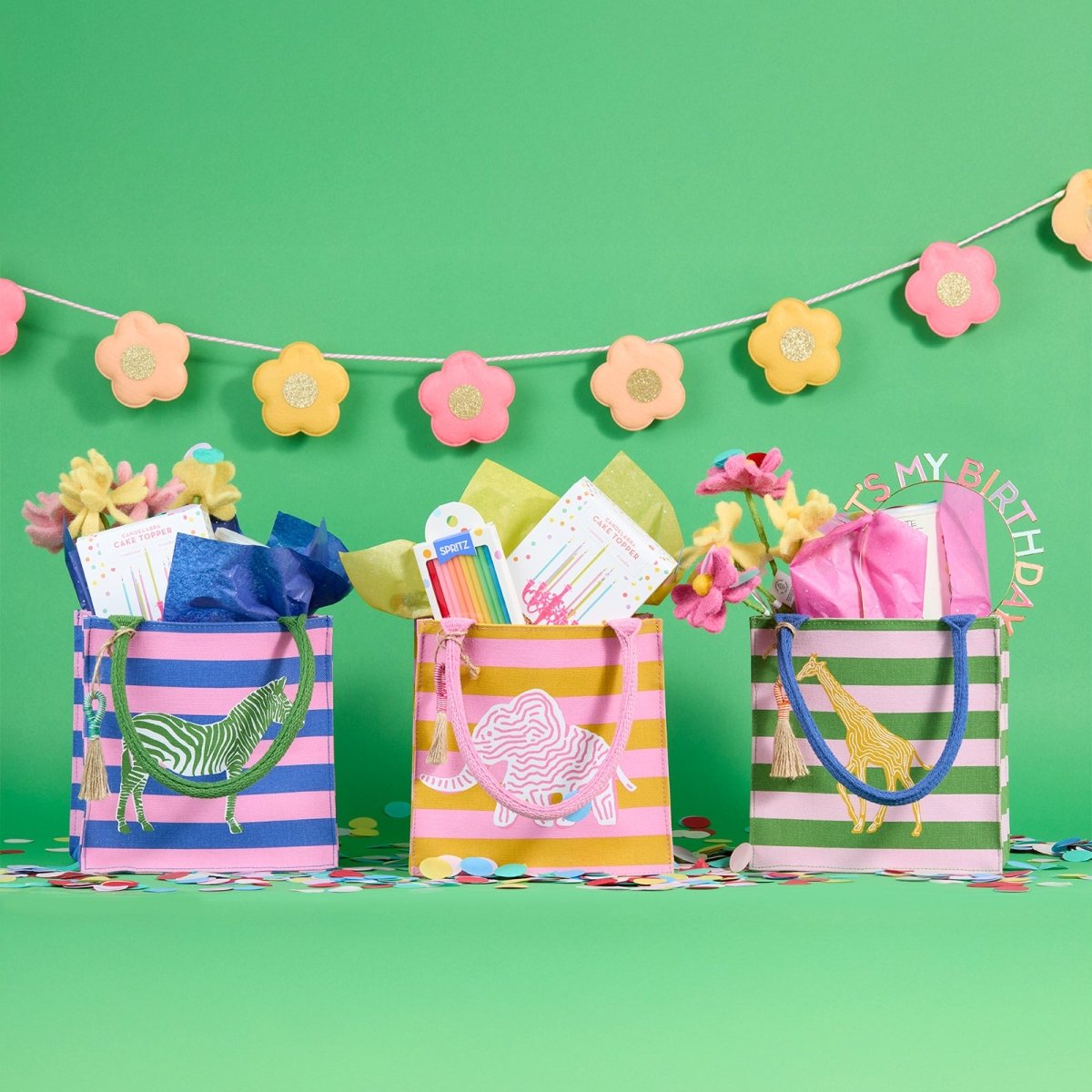 Giraffe Stripe Reusable Itsy Bitsy Gift Bag Gift Bag - Rockflowerpaper