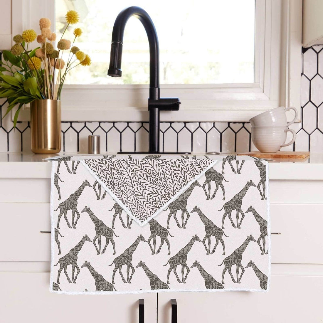 Giraffe Tan Eco Kitchen Tea Towel Tea Towel - rockflowerpaper