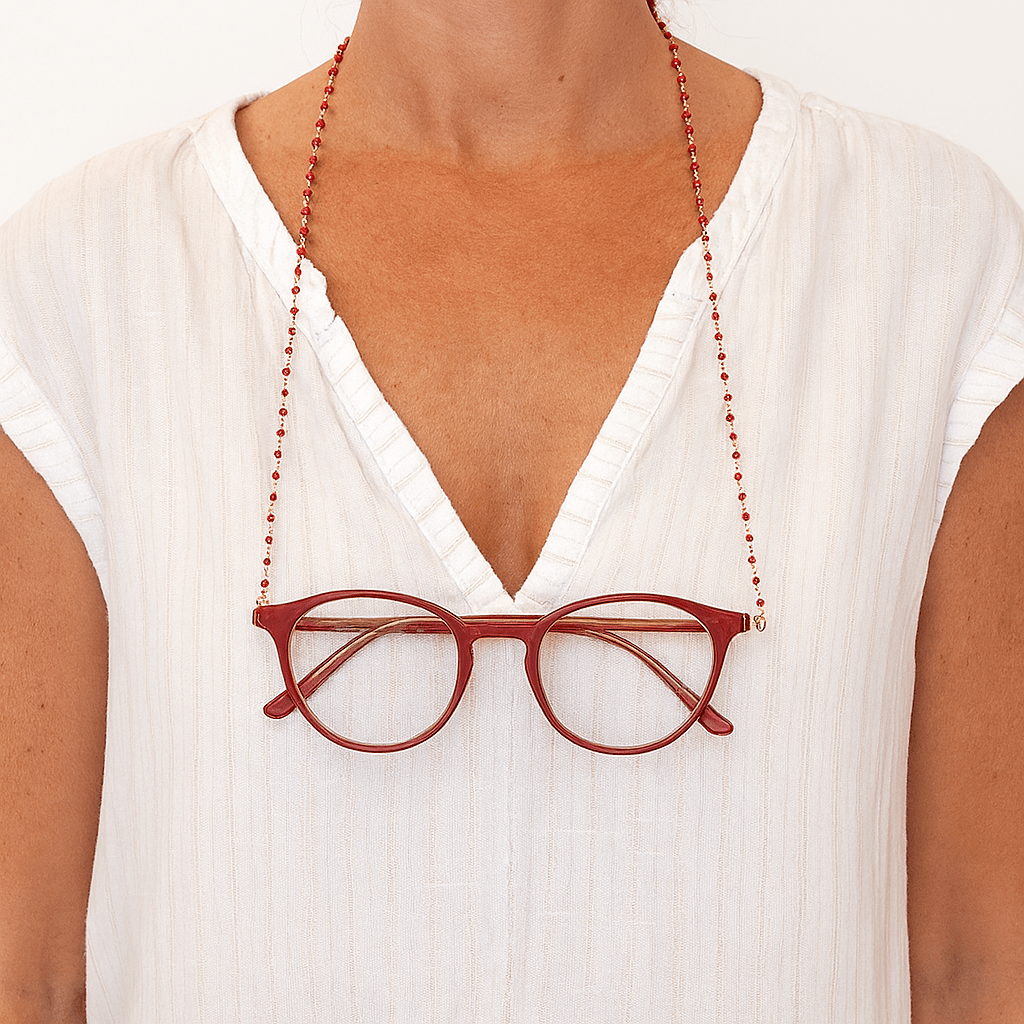 Gold Chain Beaded Lanyard Necklace for Glasses or Face Mask MASK - NECKLACE - rockflowerpaper