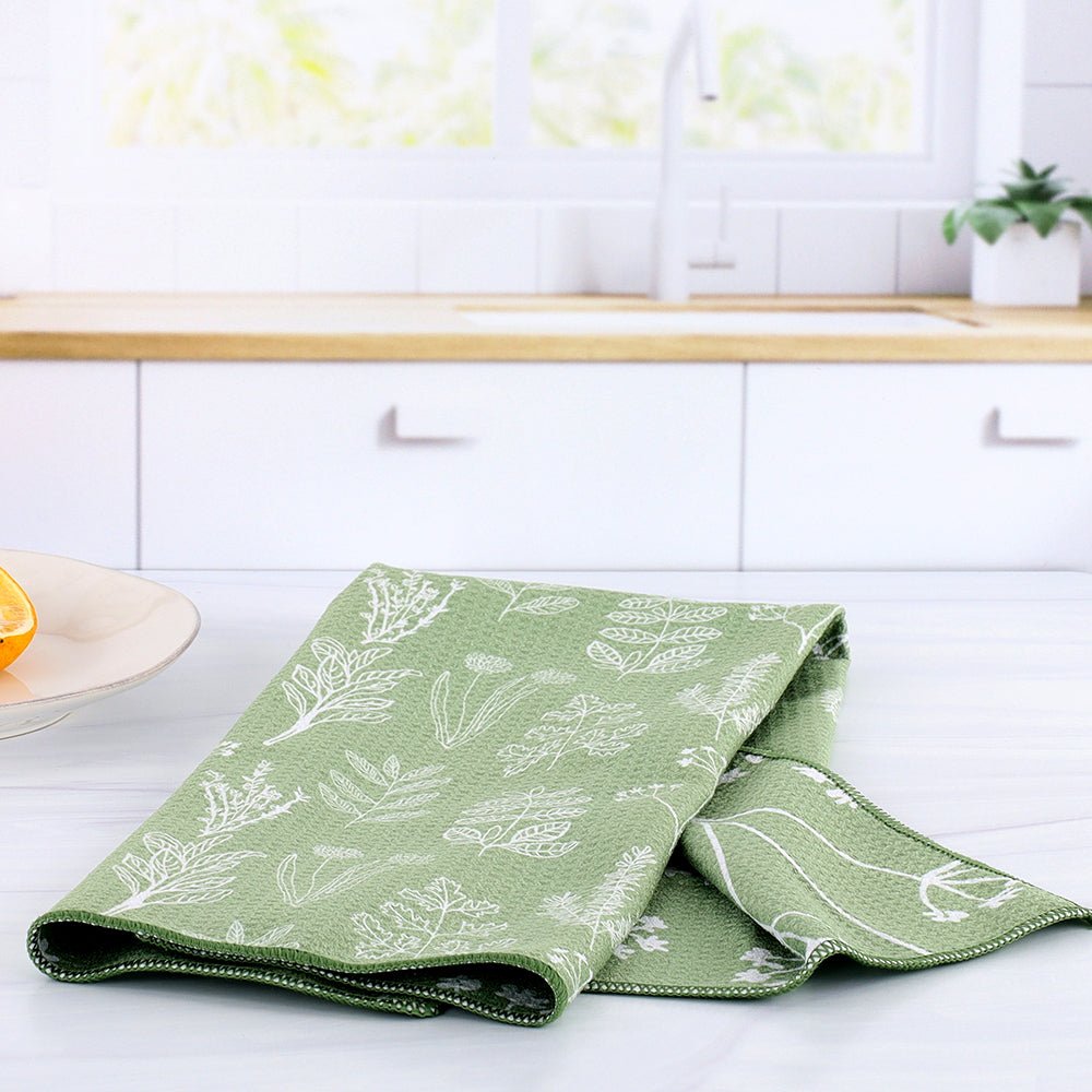 Herbs Green blu Kitchen Tea Towel Kitchen Towel - rockflowerpaper