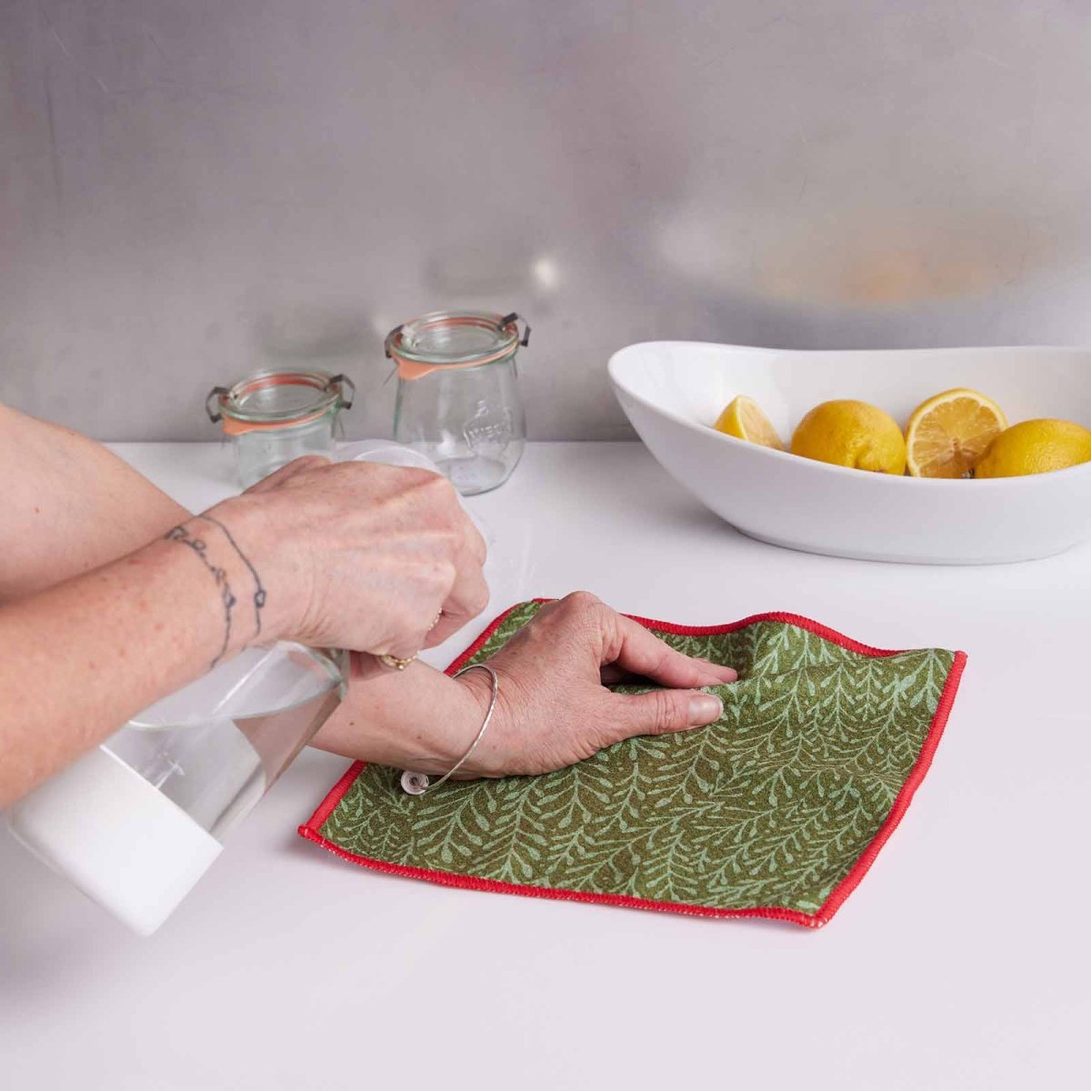 Holiday Cheer Dish Cloth Set of 3 Reusable Dish Cloth - rockflowerpaper