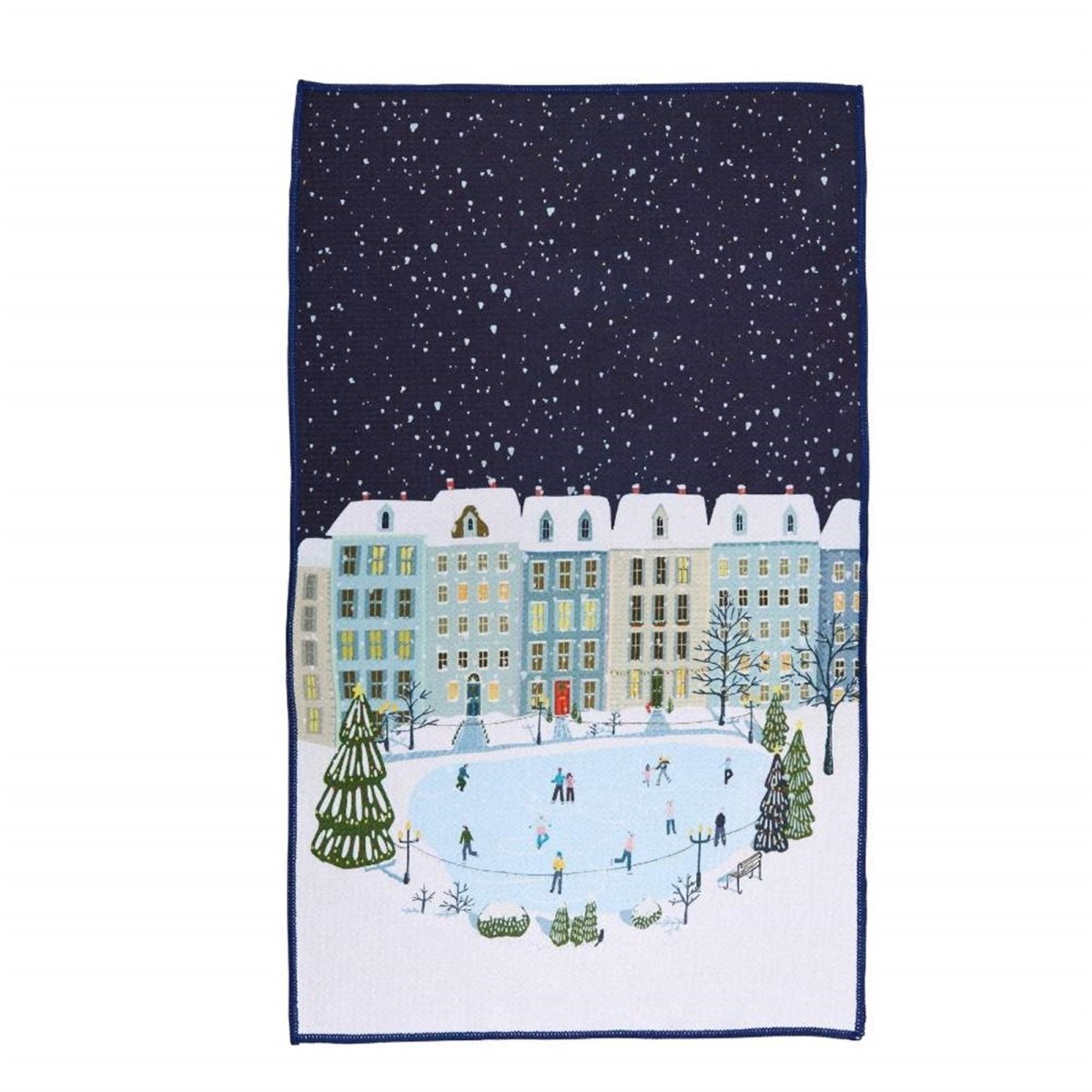 Holiday in the Park blu Kitchen Tea Towel - Double - Sided Print Kitchen Towel - rockflowerpaper