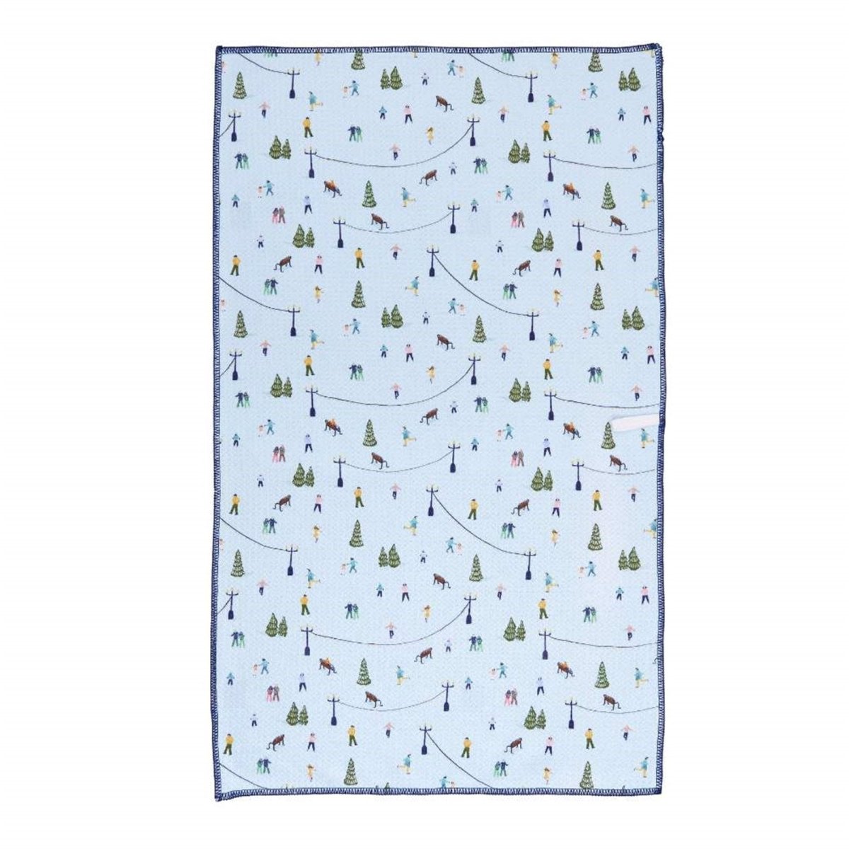 Holiday in the Park blu Kitchen Tea Towel - Double - Sided Print Kitchen Towel - rockflowerpaper