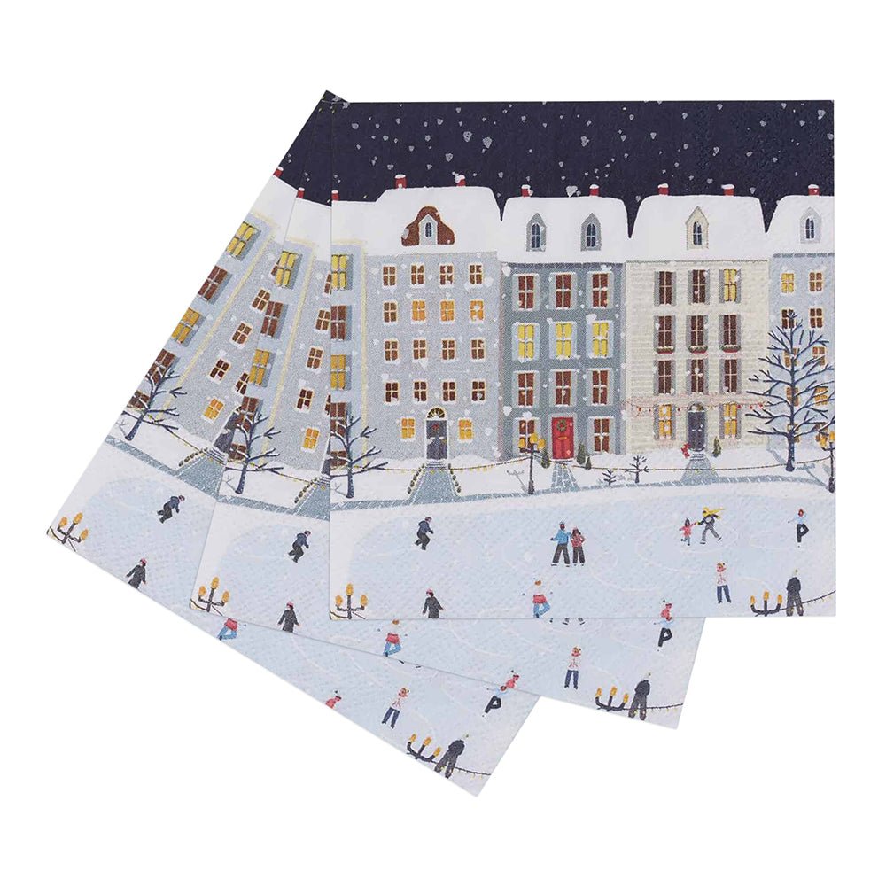 Holiday In The Park Paper Cocktail Napkins (Pack of 20) Paper Cocktail Napkin - rockflowerpaper