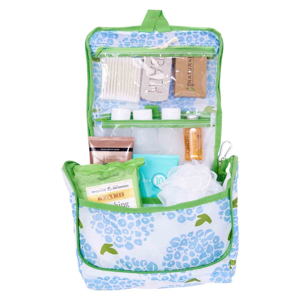 Hydrangea Blue Hanging Toiletry Bag Hanging Bag - rockflowerpaper