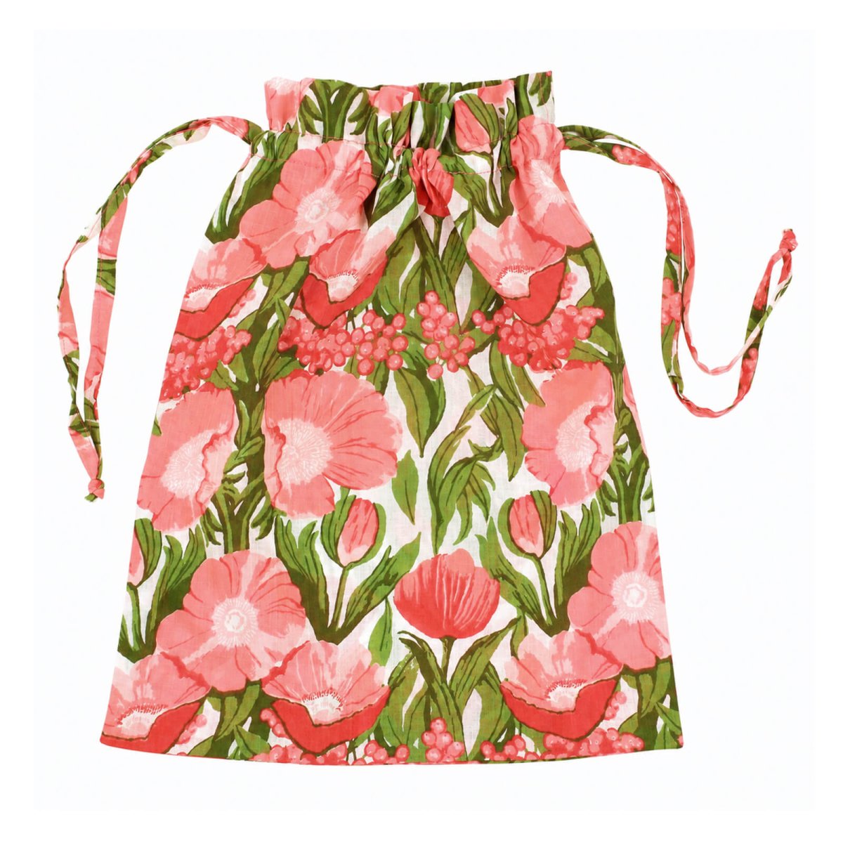 Icelandic Poppies Pink Cotton Night Shirt Sleep Shirt - Rockflowerpaper