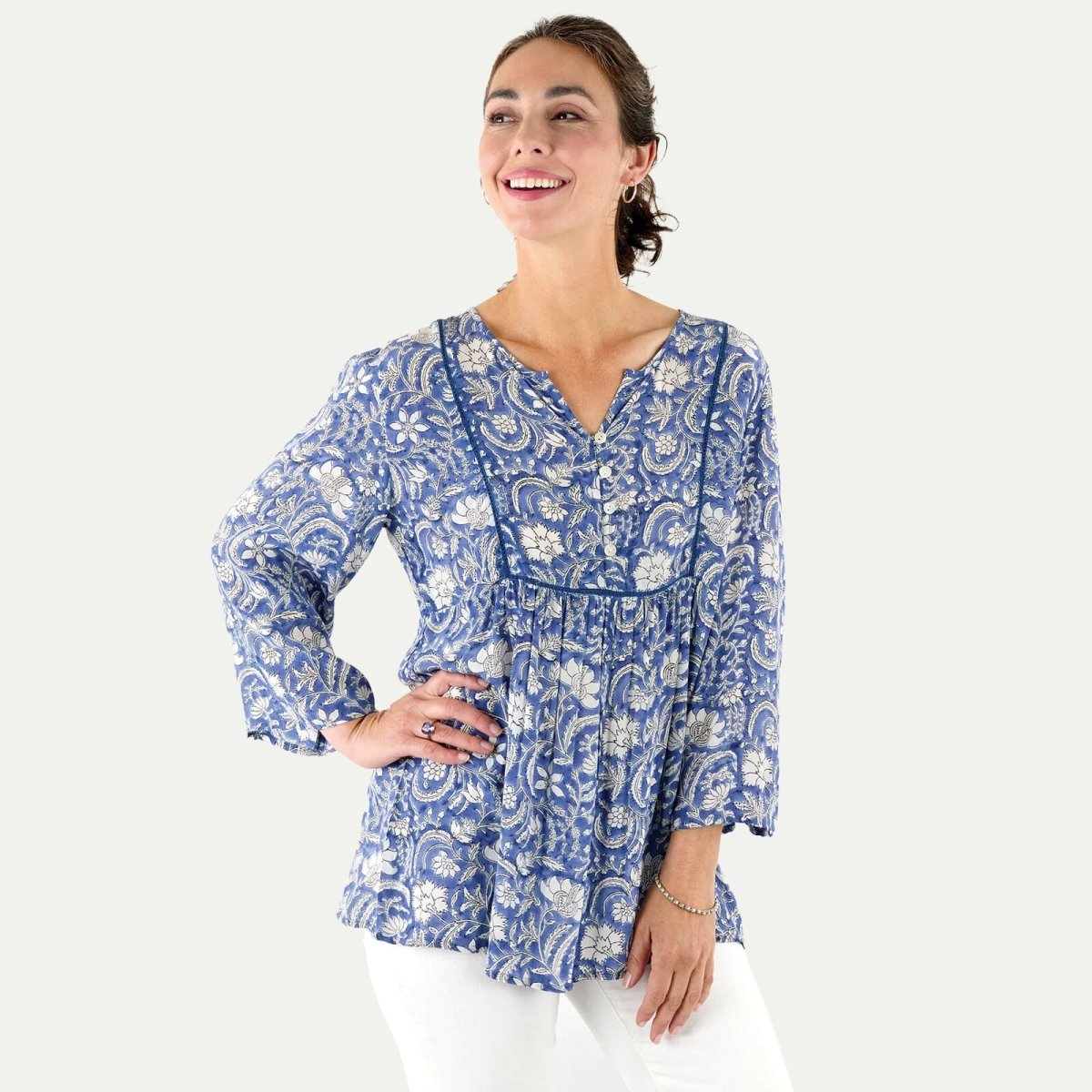 Jasmine Blue Bohemian Tunic Tunic - rockflowerpaper