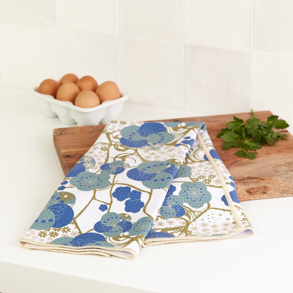 Kintsugi Blue blu Kitchen Tea Towel Kitchen Towel - rockflowerpaper