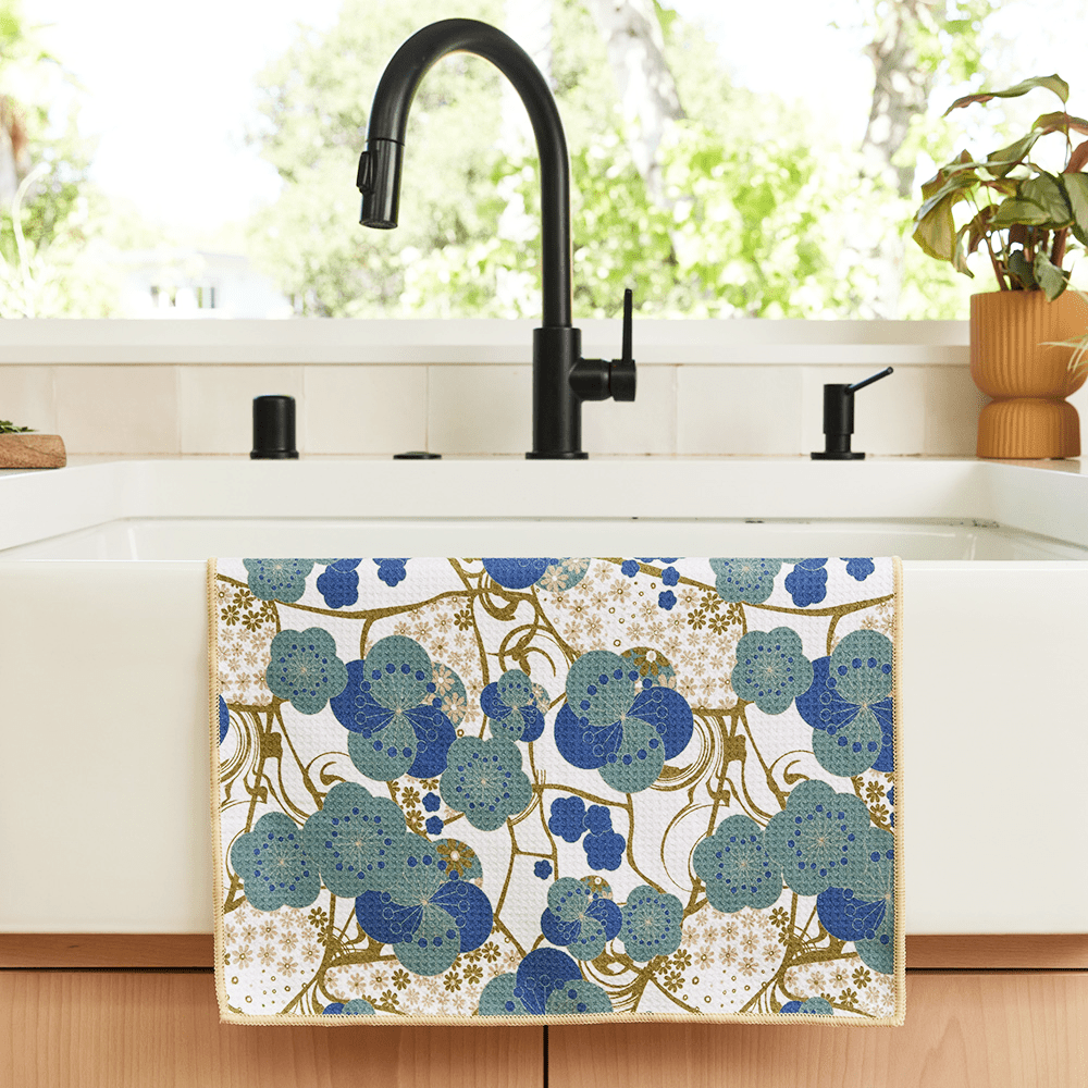 Kintsugi Blue blu Kitchen Tea Towel Kitchen Towel - rockflowerpaper