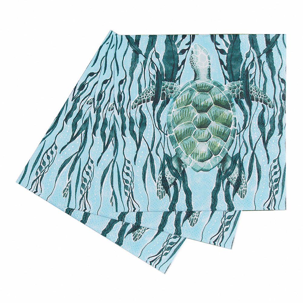 Marine Turtle Paper Cocktail Napkins (Pack of 20) Paper Cocktail Napkin - rockflowerpaper