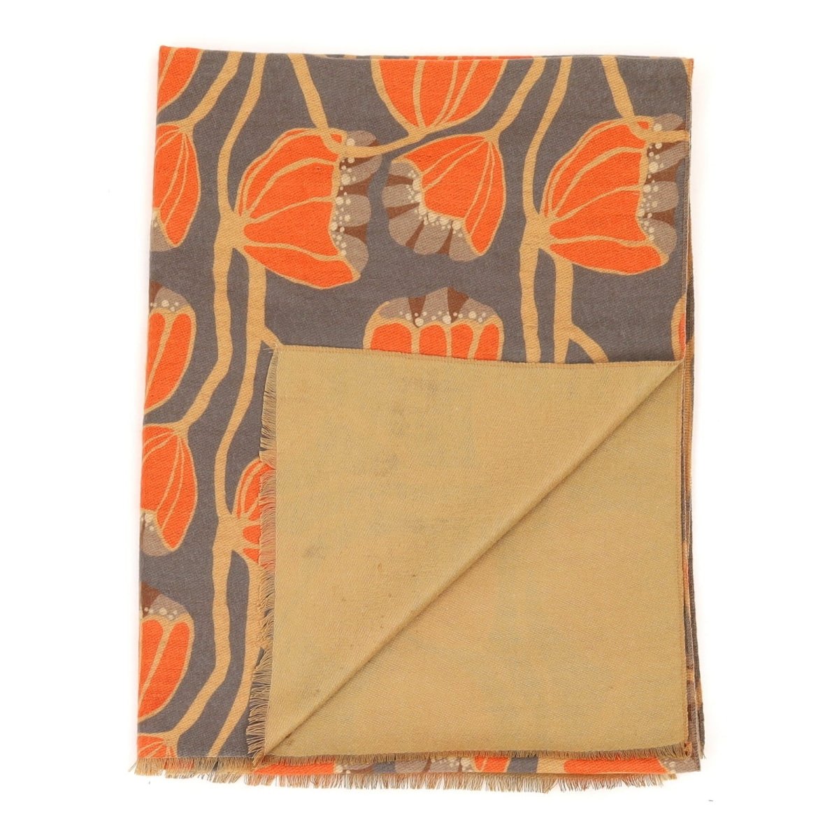 Modern Tulip Orange Reversible Wrap Scarf - rockflowerpaper