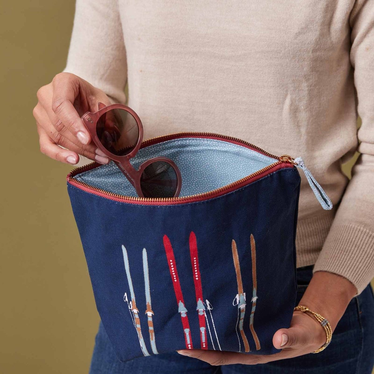Nordic Ski Navy Large Relaxed Pouch Pouch - rockflowerpaper