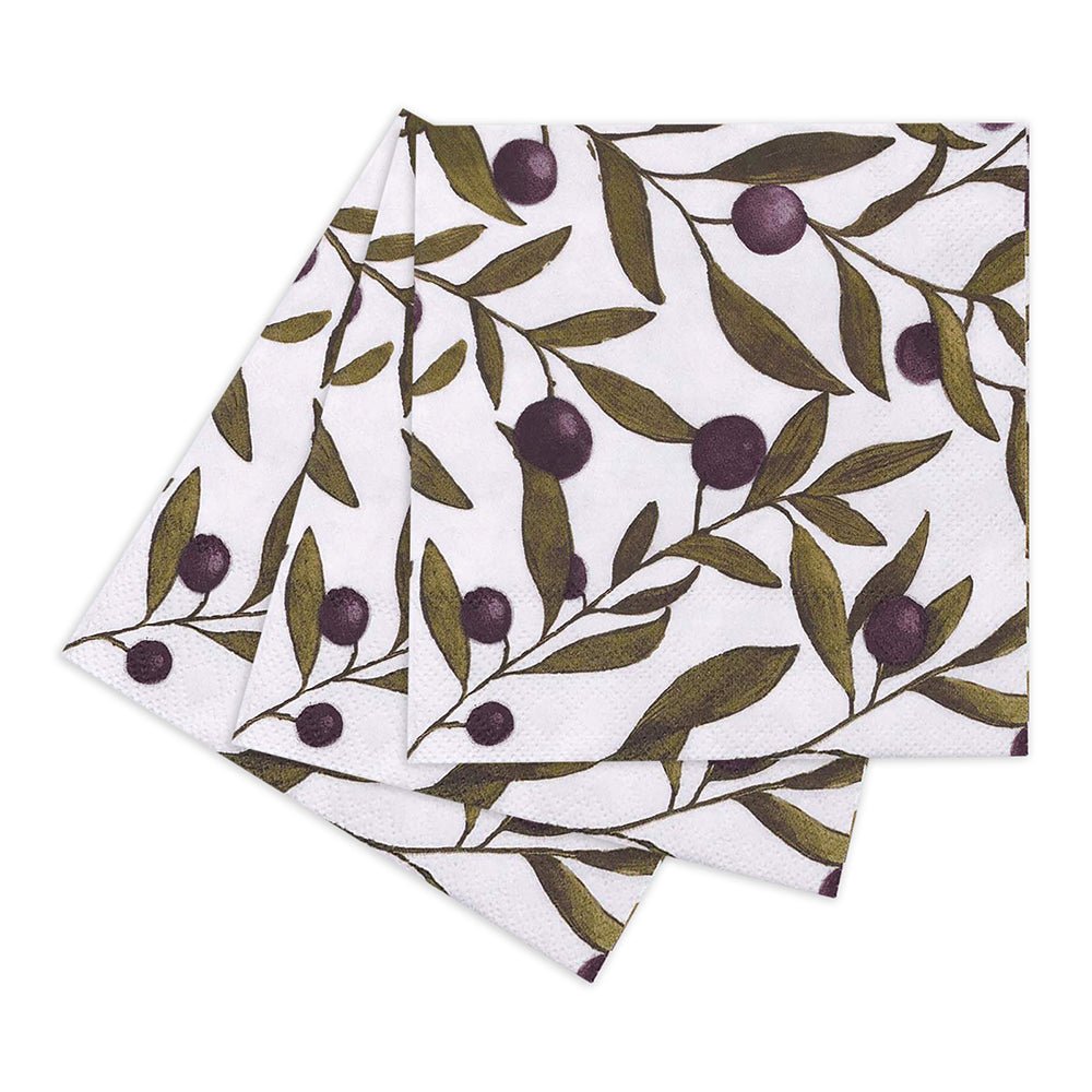 Olives Printed Paper Cocktail Napkins - 20 Pack Paper Cocktail Napkin - rockflowerpaper