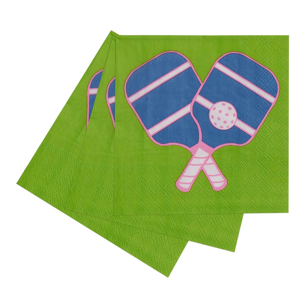 Pickleball Green Paper Cocktail Napkins (Pack of 20) Paper Cocktail Napkin - rockflowerpaper