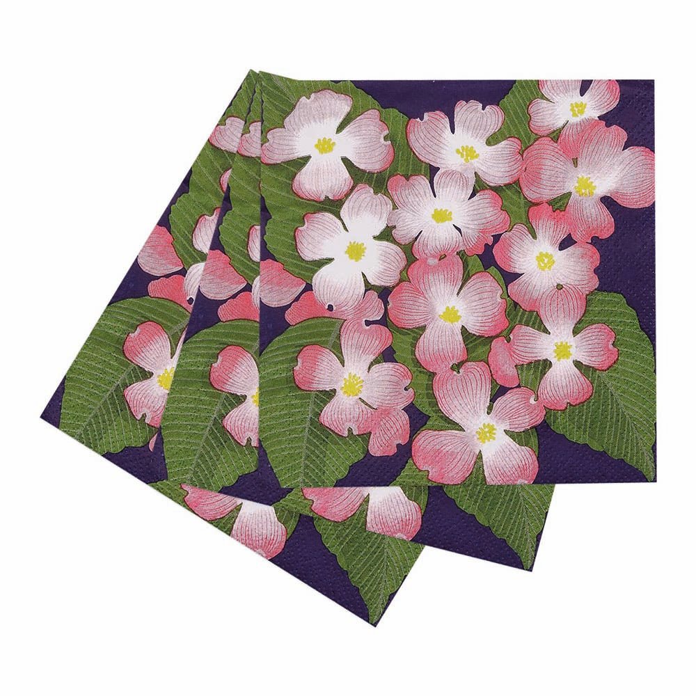 Pink Dogwood Paper Cocktail Napkins (Pack of 20) Paper Cocktail Napkin - rockflowerpaper