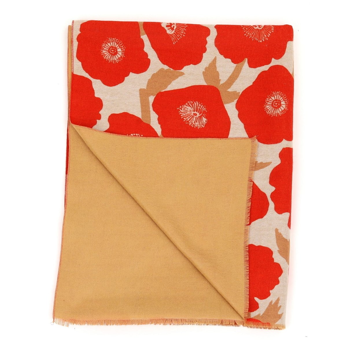 Poppies Red Reversible Wrap Scarf - rockflowerpaper