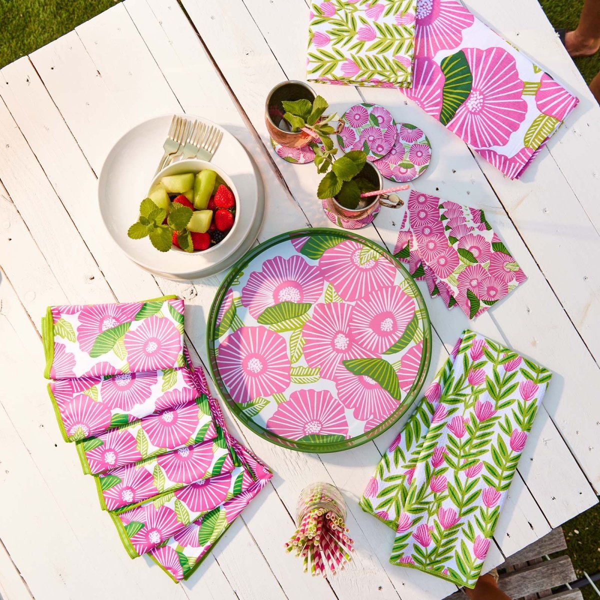 Poppy Papaver Cotton Kitchen Towels (Set of 3) Cotton Kitchen Towel - rockflowerpaper