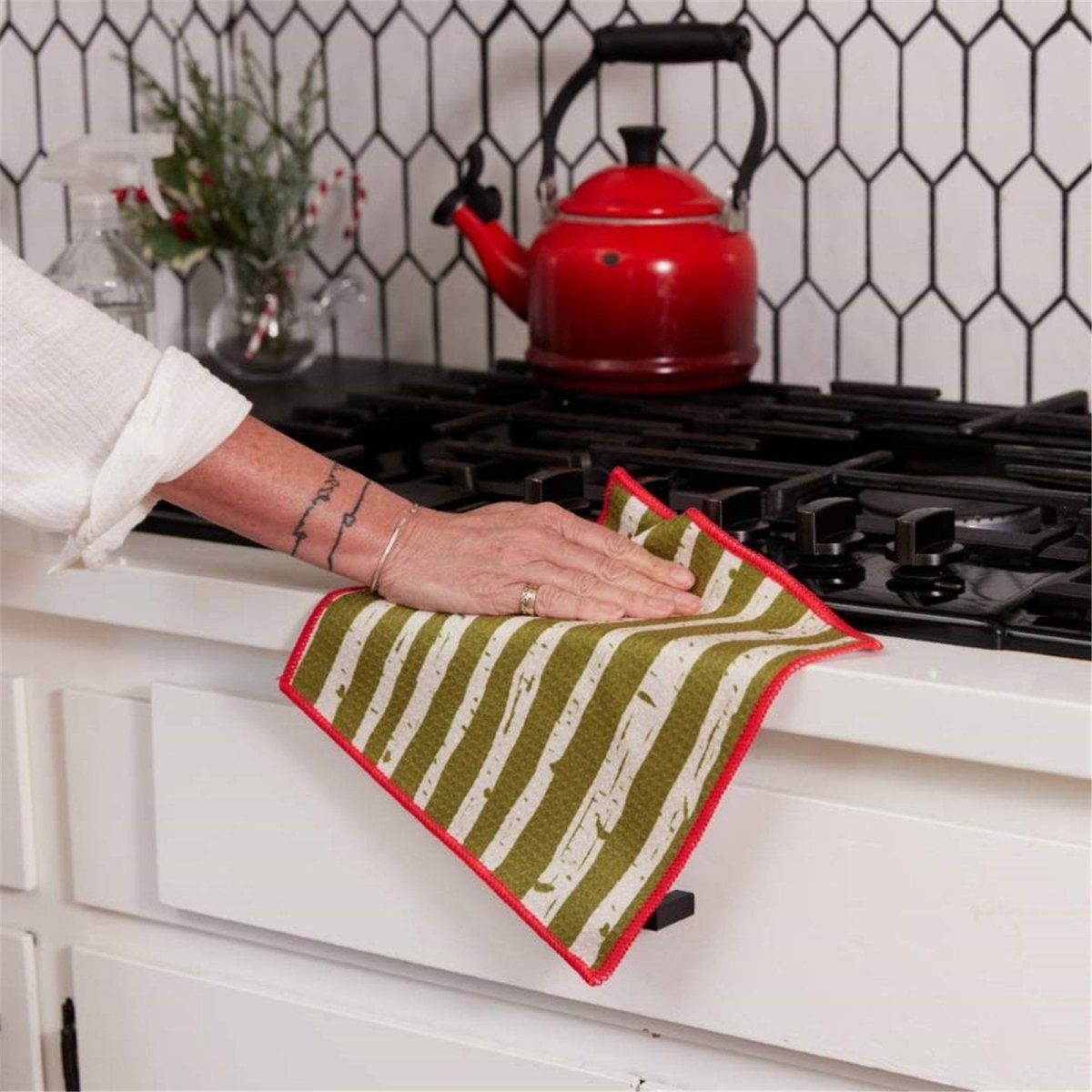 Red Cardinal blu Dish Cloth Set of 3 Reusable Dish Cloth - rockflowerpaper