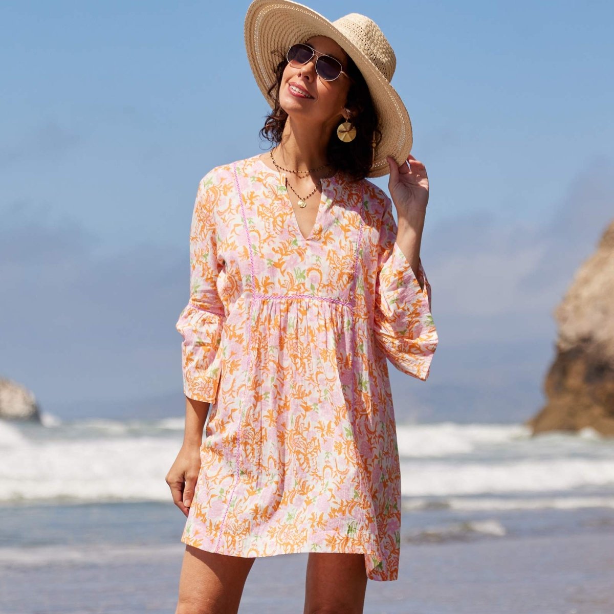 Reese Pink Beach Dress Swim Cover Up - rockflowerpaper