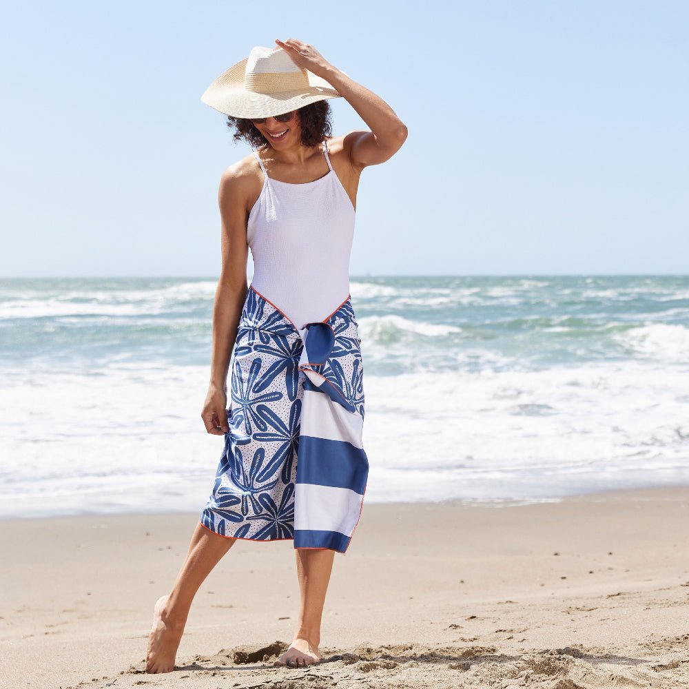 Reversible Eco Beach Towel | Geo Starfish Design Beach Towel - rockflowerpaper